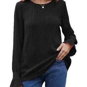Amazon Women’s Long sleeve black Casual Blouse   - size Med